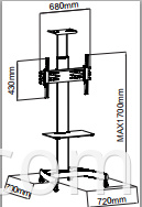 AVRT002 TV stand size drawing 